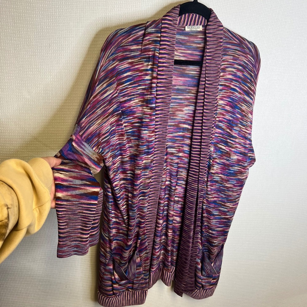 Missoni for Nordstrom Purple Space Dye Open Front Cardigan Made in Italy